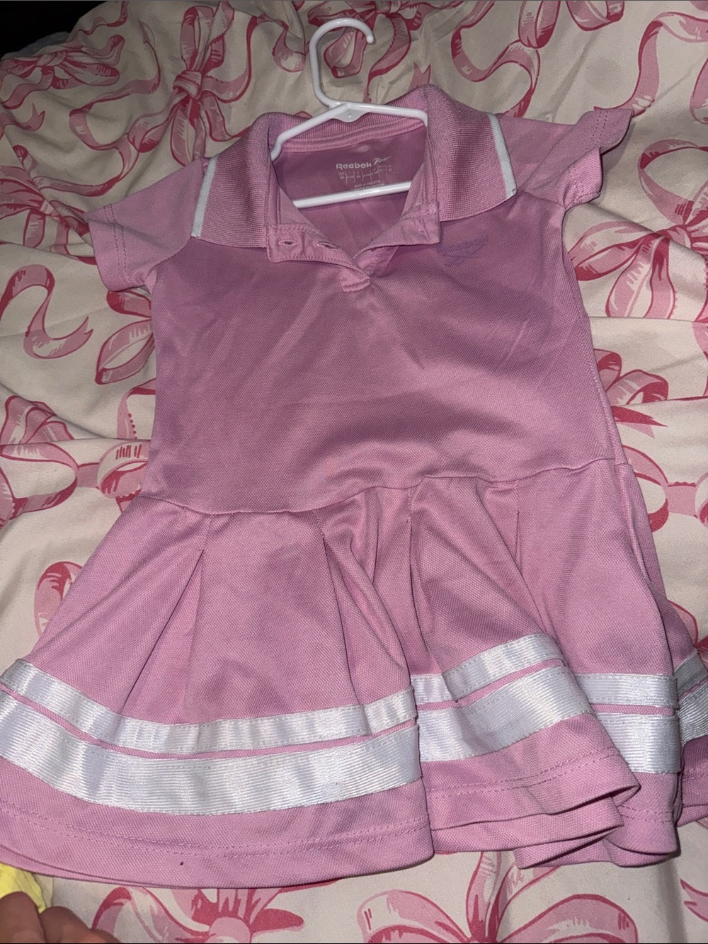 Reebok Pink Polo Tennis-Style Dress with White Trim